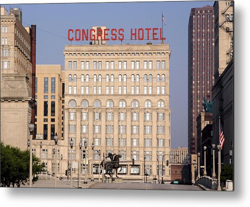 Chicago Metal Print featuring the photograph The Congress Hotel - 1 by Ely Arsha