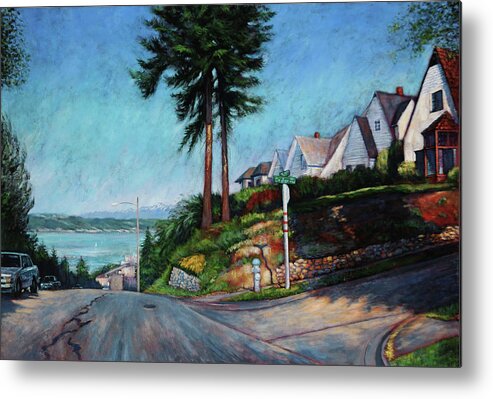 Old Town Metal Print featuring the painting Thirtieth and Cedar by Charles Munn