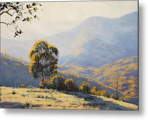 Farm Metal Print featuring the painting Turon Hills by Graham Gercken