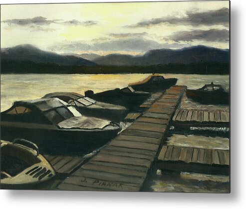 Lake Metal Print featuring the painting Twin Lakes by John Pirnak