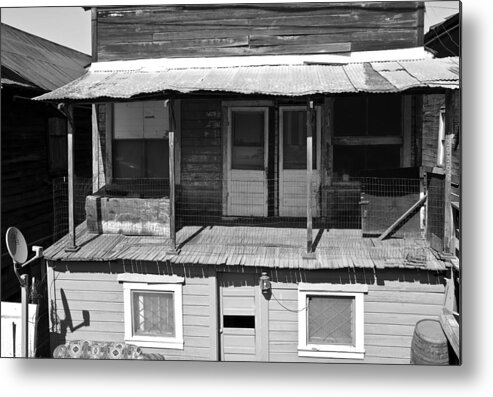 Weathered Home With Satellite Dish Metal Print featuring the photograph Weathered Home with Satellite Dish by Shane Kelly