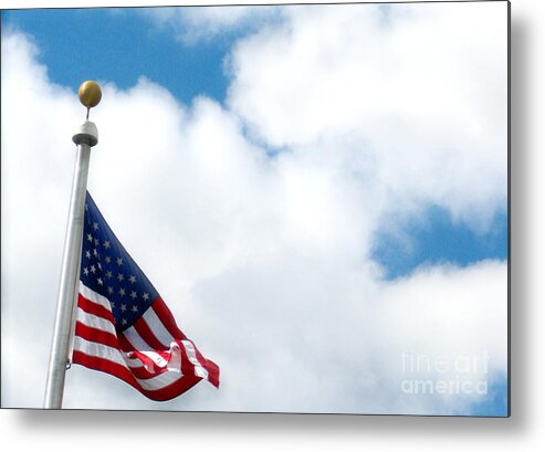 Flag Metal Print featuring the photograph When Shall Truth Set Us Free? by Rory Siegel