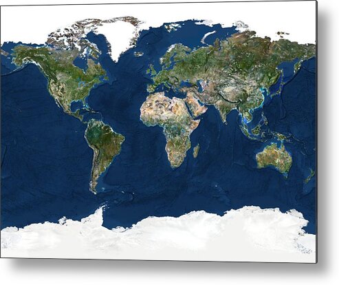 Earth Metal Print featuring the photograph Whole Earth, Satellite Image by Planetobserver