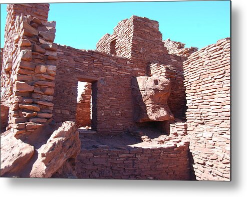 Ancient Metal Print featuring the photograph Wupatki Ruins by Cheryl Fecht