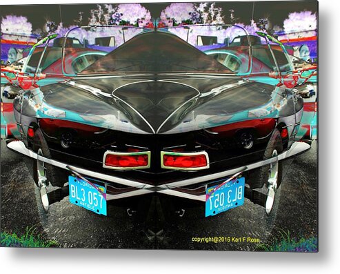 Cars Metal Print featuring the photograph Abstract black car #1 by Karl Rose