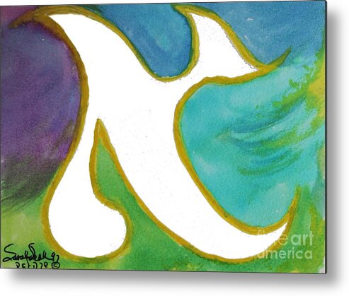 Aleph Metal Print featuring the painting Aleph Alive #1 by Hebrewletters SL