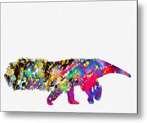 Anteater Metal Print featuring the digital art Anteater-colorful #1 by Erzebet S