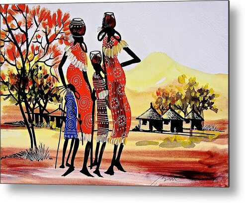 True African Art Metal Print featuring the painting B 271 #1 by Martin Bulinya