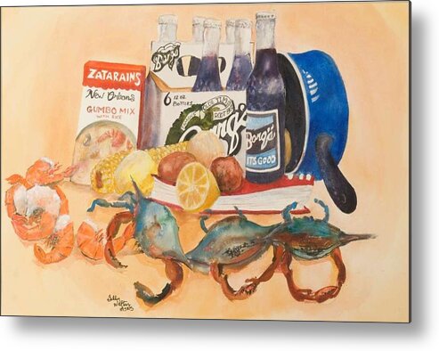 Crabs Metal Print featuring the painting Barq's Has Bite #1 by Bobby Walters
