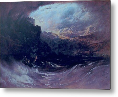 John Martin Metal Print featuring the painting Christ Stilleth The Tempest by Troy Caperton