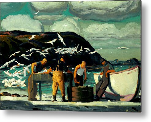 George Bellows Metal Print featuring the painting Cleaning Fish #1 by George Bellows