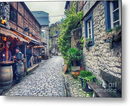 Sky Metal Print featuring the photograph Durbuy - town in Belgium #1 by Ariadna De Raadt