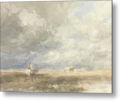 19th Century Art Metal Print featuring the painting Going to the Hayfield, from 1850s by David Cox