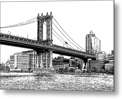 Manhattan Bridge Metal Print featuring the photograph Manhattan Bridge 1.1 - New York by Frank Mari