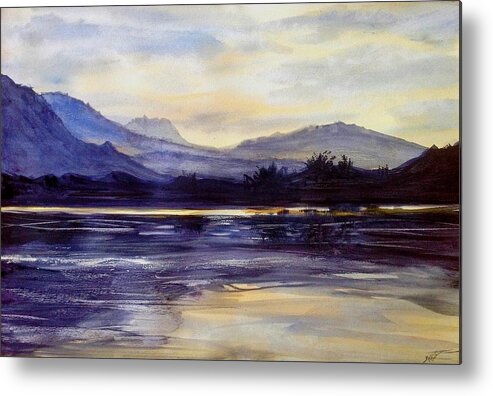 Lake Metal Print featuring the painting Near the Lake #1 by Katerina Kovatcheva