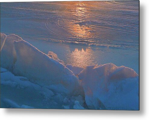 Abstract Metal Print featuring the digital art Sunlight On The Ice Two #1 by Lyle Crump