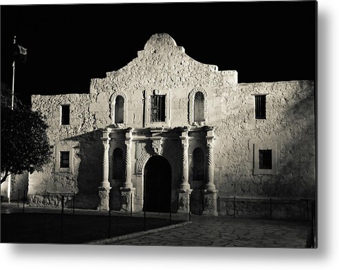 San Antonio Alamo Metal Print featuring the photograph The Alamo at Night - San Antonio Texas #1 by Gregory Ballos