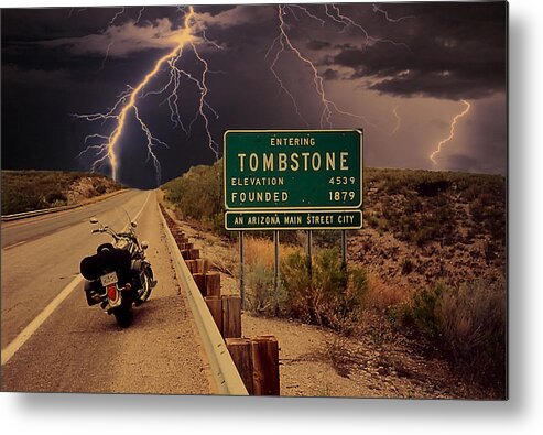 Tombstone Arizona Metal Print featuring the digital art Trouble In Tombstone by Gary Baird