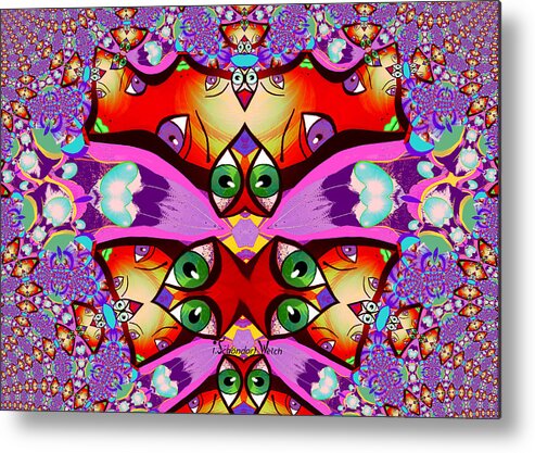 1229 Metal Print featuring the painting 1229 - Fractal colourful by Irmgard Schoendorf Welch