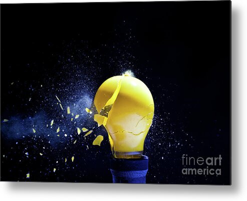 Bulb Metal Print featuring the photograph Bulb Explosion #15 by Gualtiero Boffi