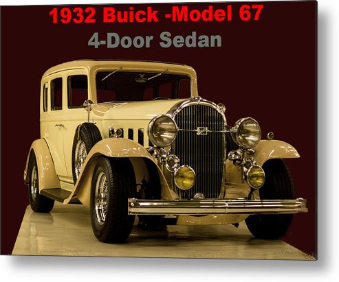 Buick Metal Print featuring the photograph 1932 Buick 4Door Sedan by M Three Photos