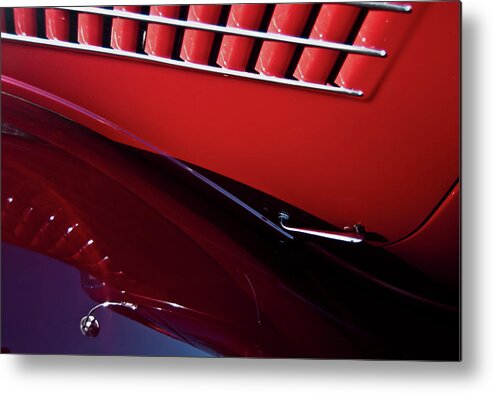 Red Metal Print featuring the photograph 1935 Ford V8 Hotrod by Jani Freimann