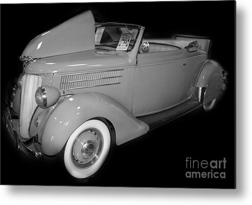 Ford Metal Print featuring the digital art 1936 Ford Rumble Seat Cabriolet by Tim Mulina