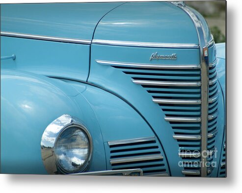Vintage 1939 Plymouth Metal Print featuring the photograph 1939 Plymouth Front Grill by David Zanzinger