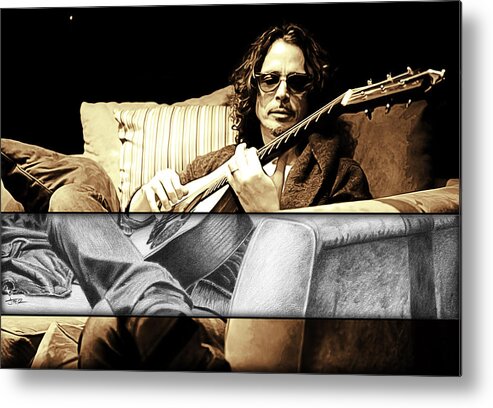 Chris Cornell Metal Print featuring the drawing Chris Cornell Drawing by Jeffrey St Romain