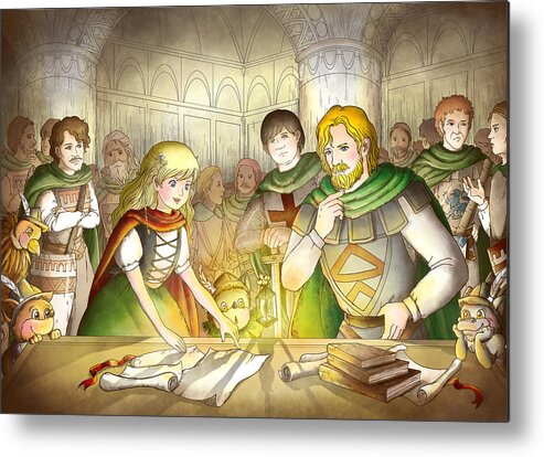 Robin Hood Metal Print featuring the painting The Articles of the Barons #2 by Reynold Jay