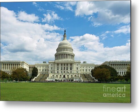 Congress Metal Print featuring the photograph US Capitol Washington DC Negative #1 by Kimberly Blom-Roemer