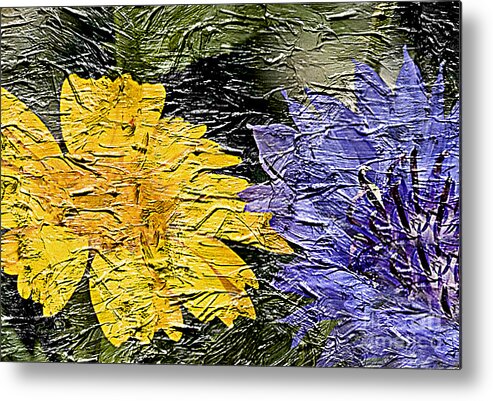 Abstract Metal Print featuring the painting 20a Abstract Floral Painting Digital Expressionism by Ricardos Creations