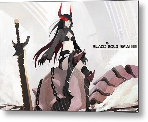 Black Rock Shooter Metal Print featuring the digital art Black Rock Shooter #27 by Super Lovely