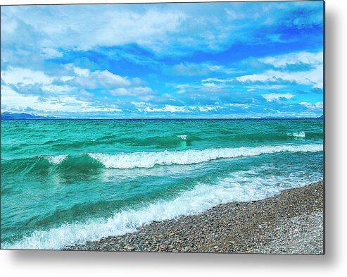 Lake Metal Print featuring the photograph Namtso lake scenery in winter #27 by Carl Ning