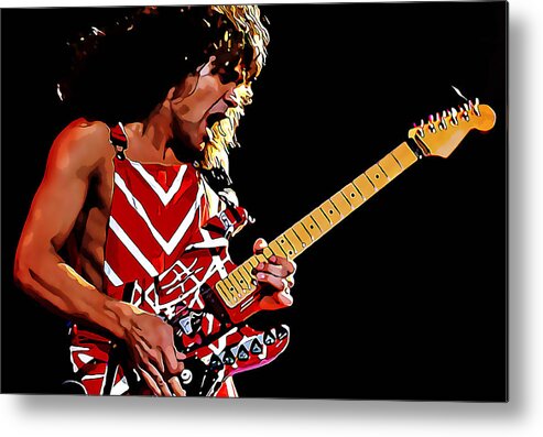 Eddie Van Halen Metal Print featuring the mixed media Eddie Van Halen Art #4 by Marvin Blaine