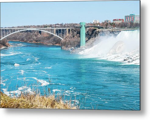 Falls Metal Print featuring the photograph Niagara Falls scenery in winter #6 by Carl Ning