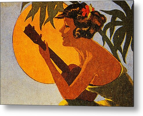 1925 Metal Print featuring the painting Vintage Hawaiian Art #6 by Hawaiian Legacy Archive - Printscapes