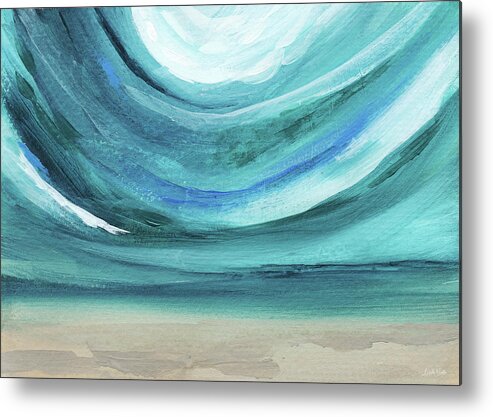 Abstract Landscape Metal Print featuring the painting A New Start Wide- Art by Linda Woods by Linda Woods