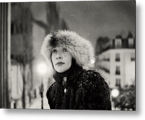 Photography Metal Print featuring the photograph A night walk in winter by Philippe Taka