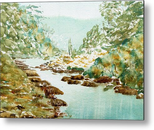 Australia Metal Print featuring the painting A Quiet Stream in Tasmania by Dorothy Darden