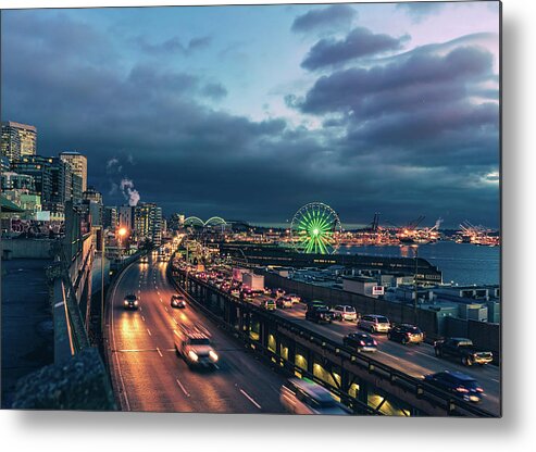 North America Metal Print featuring the photograph A Seattle Evening by Nisah Cheatham