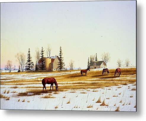 Rural Landscape Metal Print featuring the painting A Taste of Spring by Conrad Mieschke