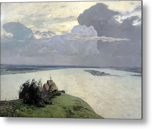 Isaac Levitan Metal Print featuring the painting Above the Eternal Tranquility by Isaac Levitan