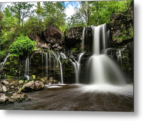 Waterfall Metal Print featuring the photograph Akron Falls by Dave Niedbala