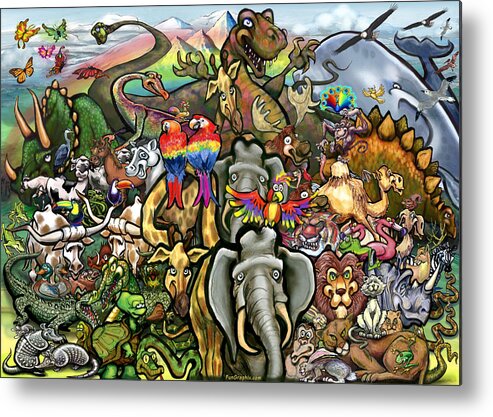 Animal Metal Print featuring the painting All Creatures Great Small by Kevin Middleton