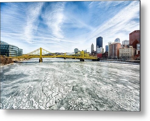 Allegheny River Metal Print featuring the photograph Allegheny River Frozen Over Pittsburgh Pennsylvania by Amy Cicconi