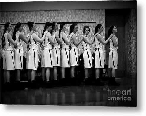 Girls Basketball Metal Print featuring the photograph Allegiance - Monochrome by Frank J Casella
