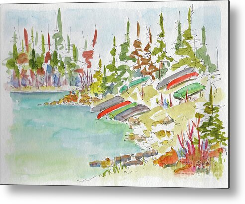 Impressionism Metal Print featuring the painting Along Patricia Lake by Pat Katz