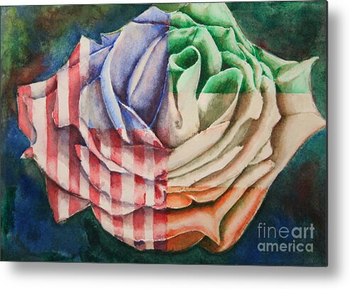 American Metal Print featuring the painting American Beauty Irish Rose by Ann Sokolovich