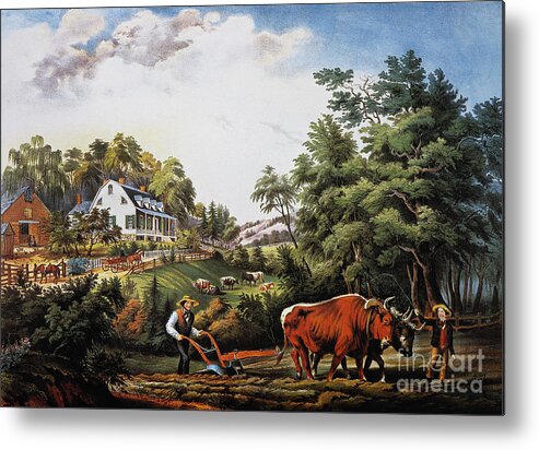 1853 Metal Print featuring the photograph American Farm Scene, 1853 by Granger